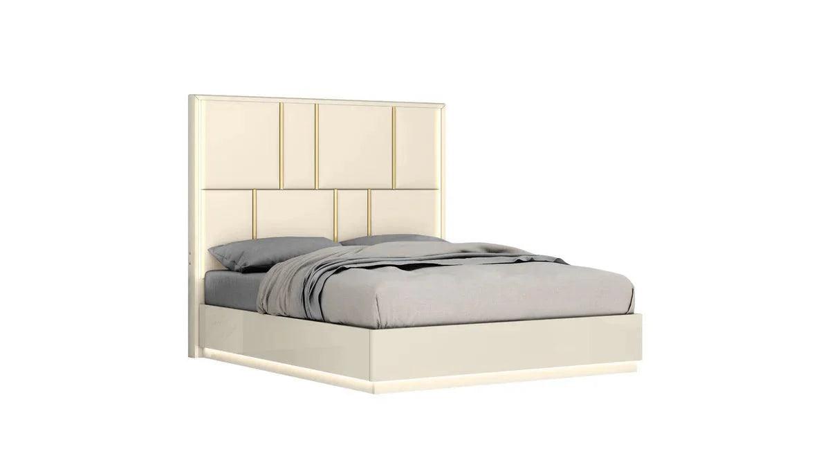 Beige Lacquer - 1491 Sienna Bedroom Set - Furniture King