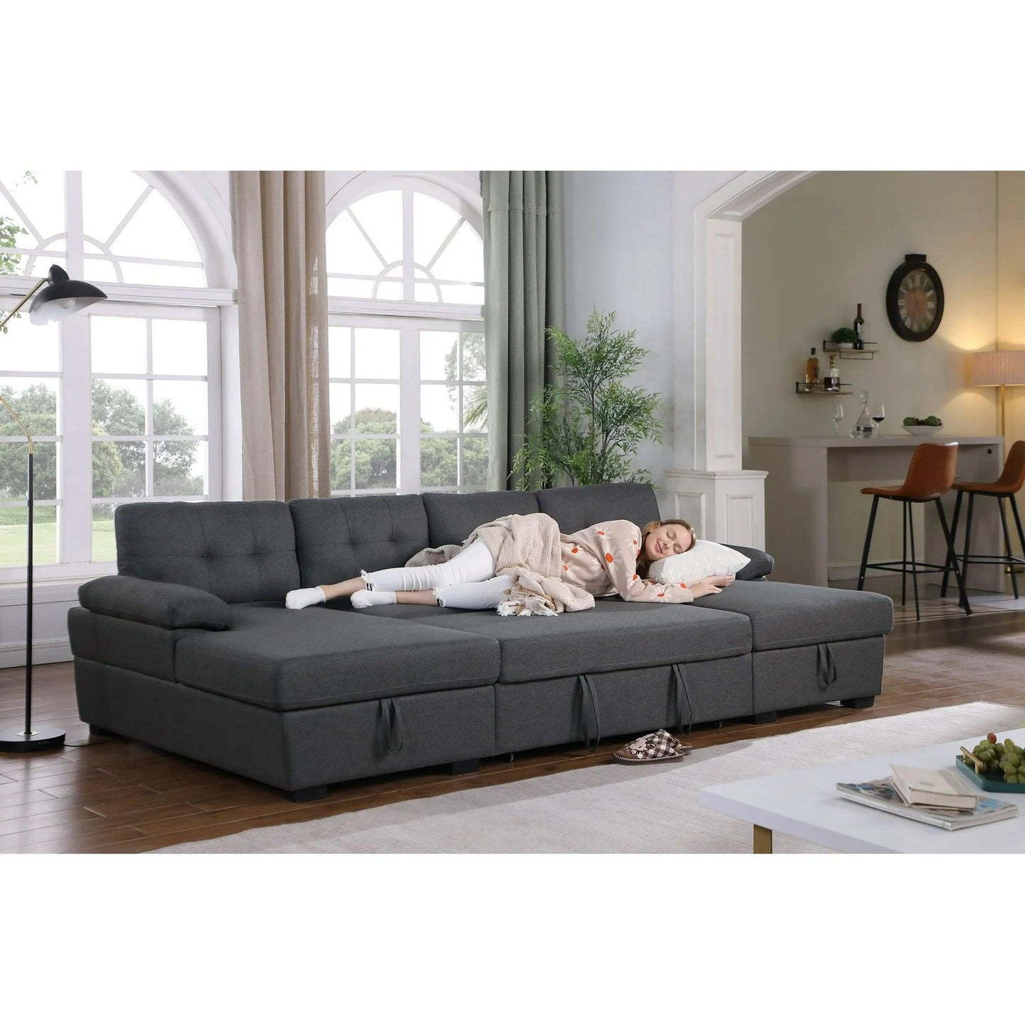 Sectional Sofa Bed - 7222 - Furniture King