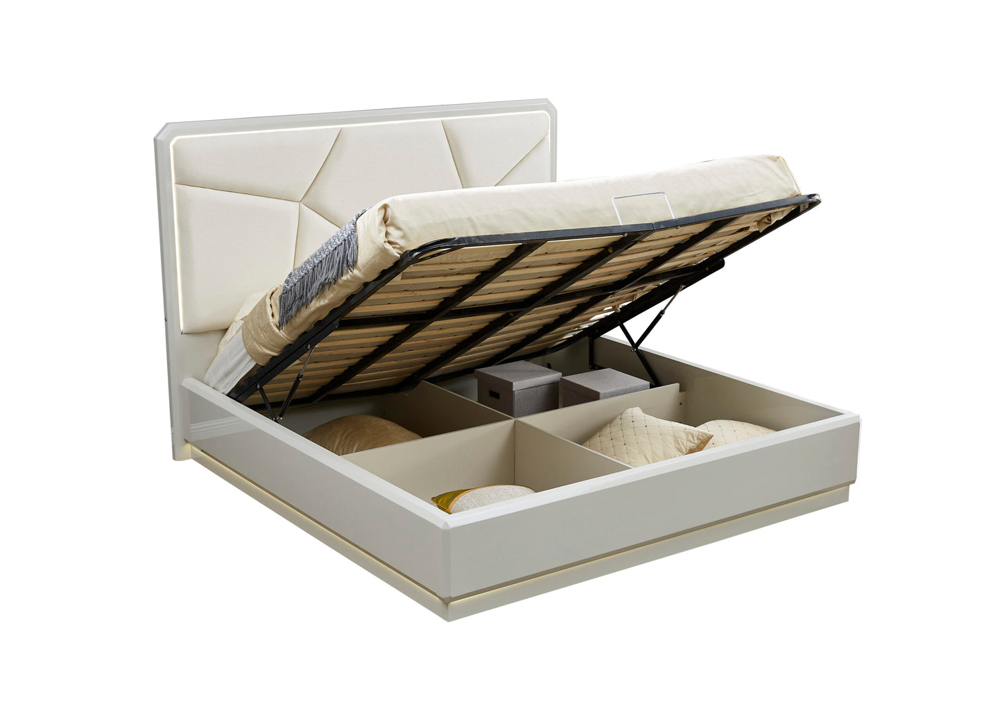 Modern White and Gold Bedroom Set - 2403