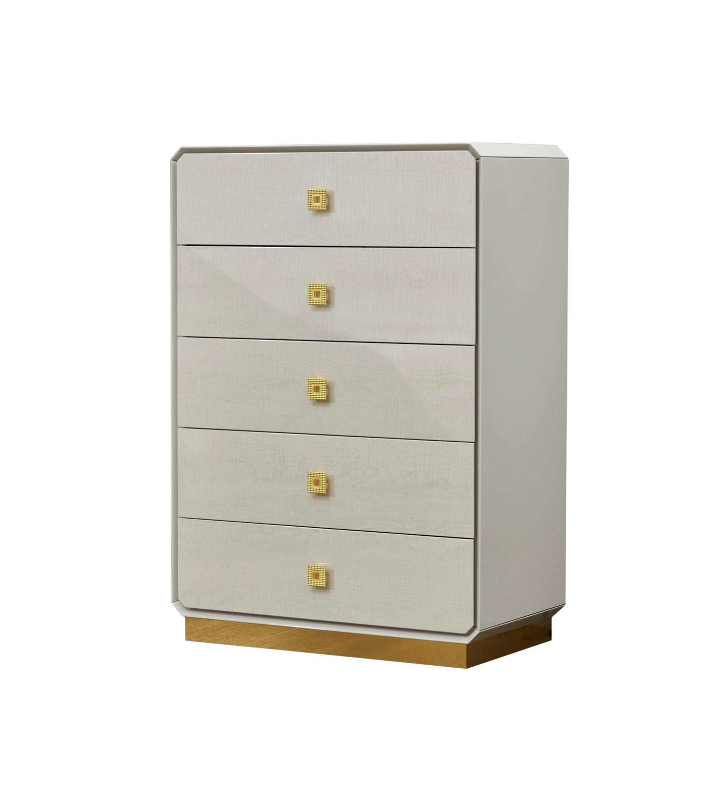 Modern White and Gold Bedroom Set - 2403 - Furniture King