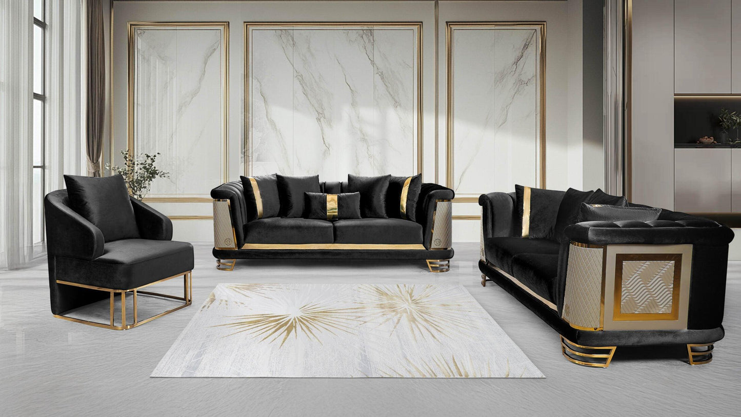 Luxe Velvet Sofa Set - 6072 - Furniture King