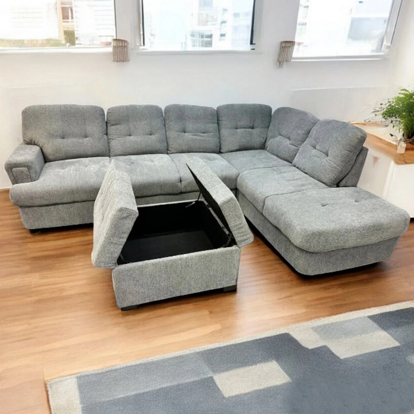 Bena Sectional Sofa with Ottoman - 6363