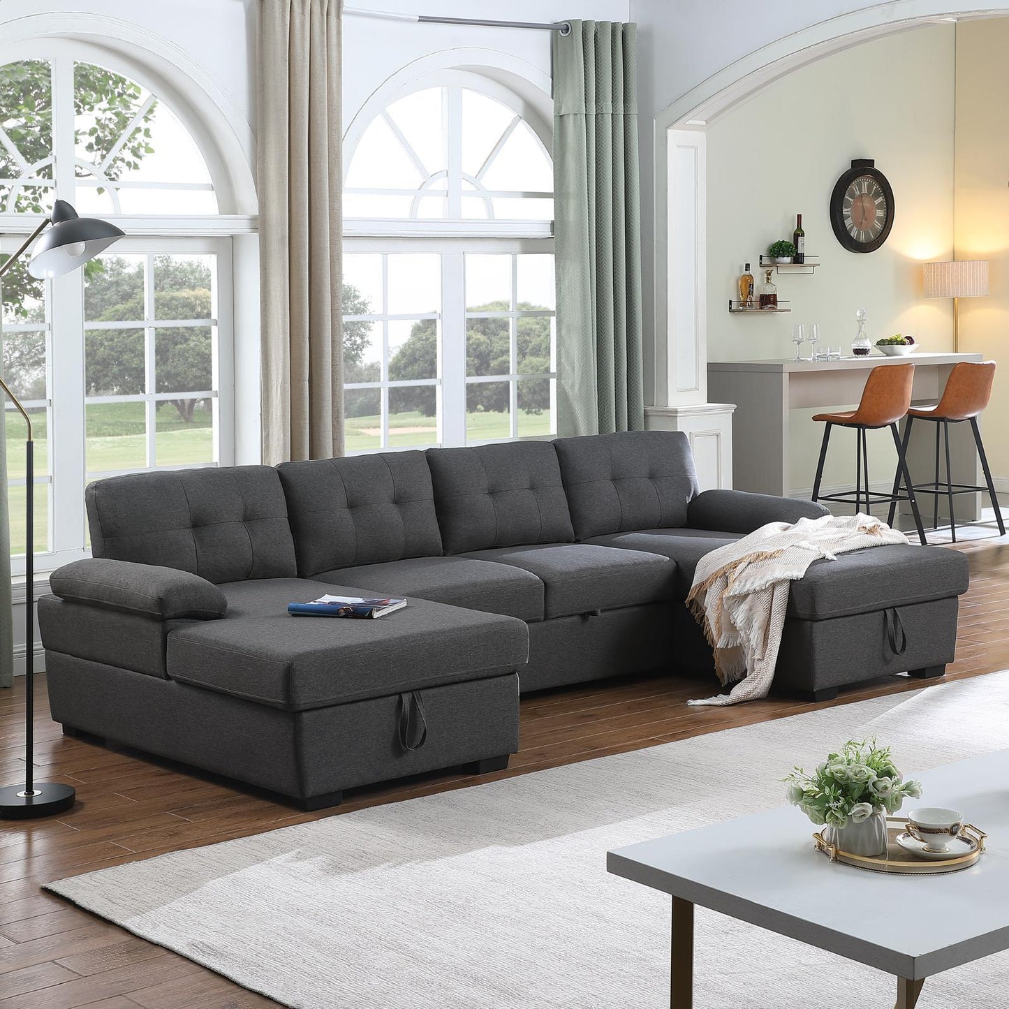Sectional Sofa Bed - 7222 - Furniture King