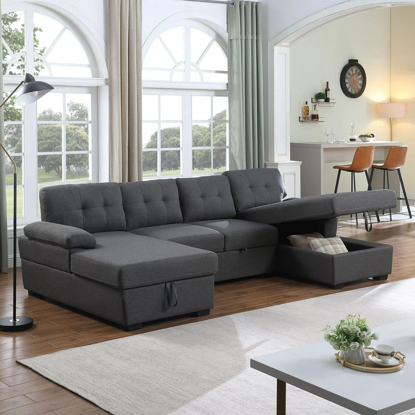 Sectional Sofa Bed - 7222 - Furniture King