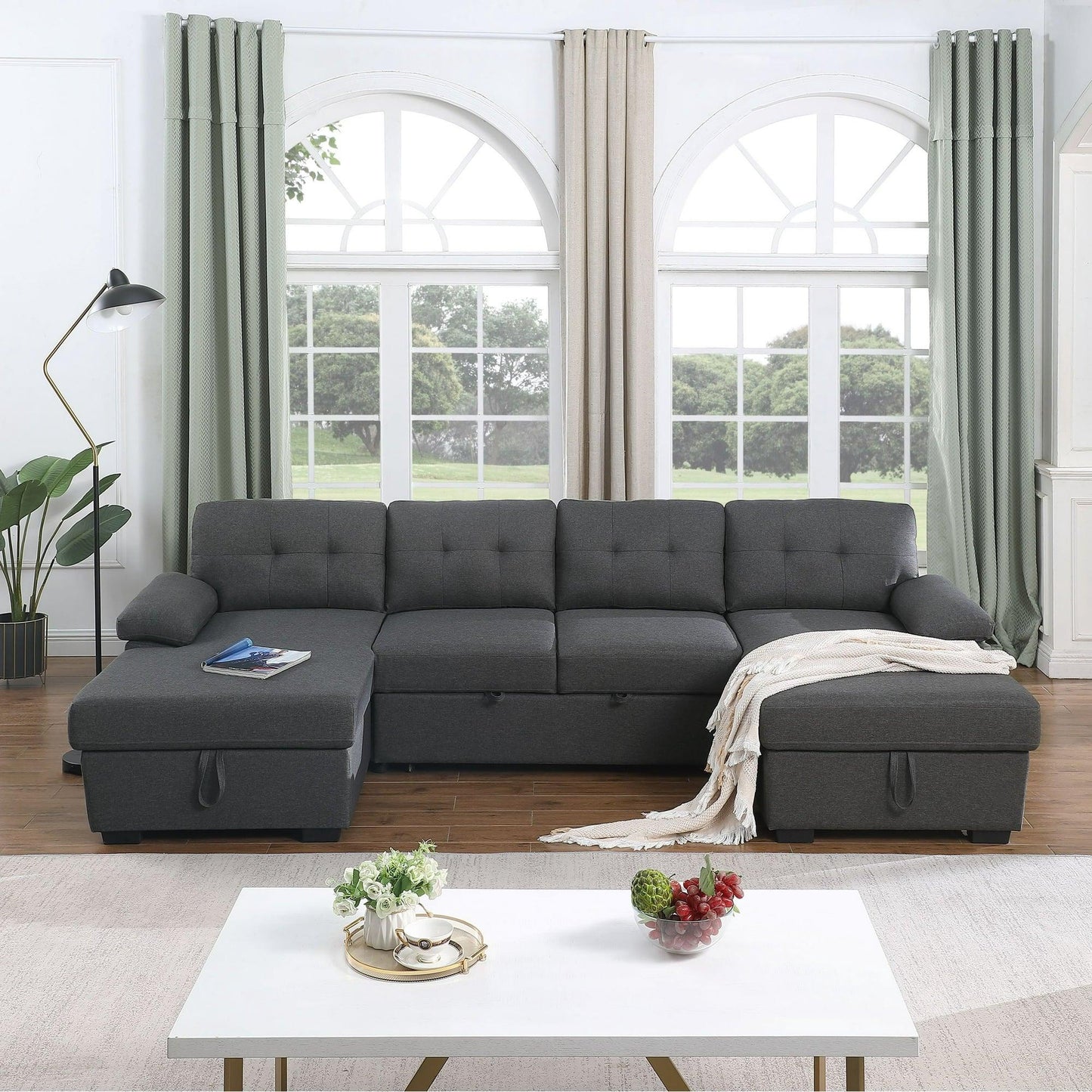 Sectional Sofa Bed - 7222 - Furniture King