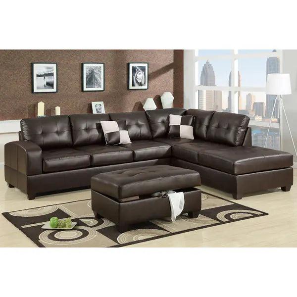 Sectional Sofa with Storage Ottoman - 5212 - Furniture King