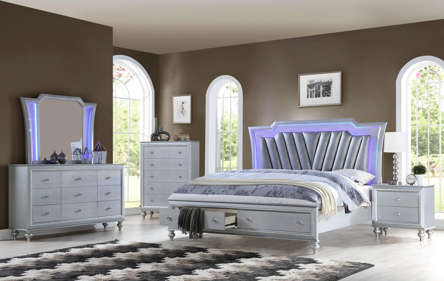 Crystal - 6Pc Bedroom Set - Furniture King