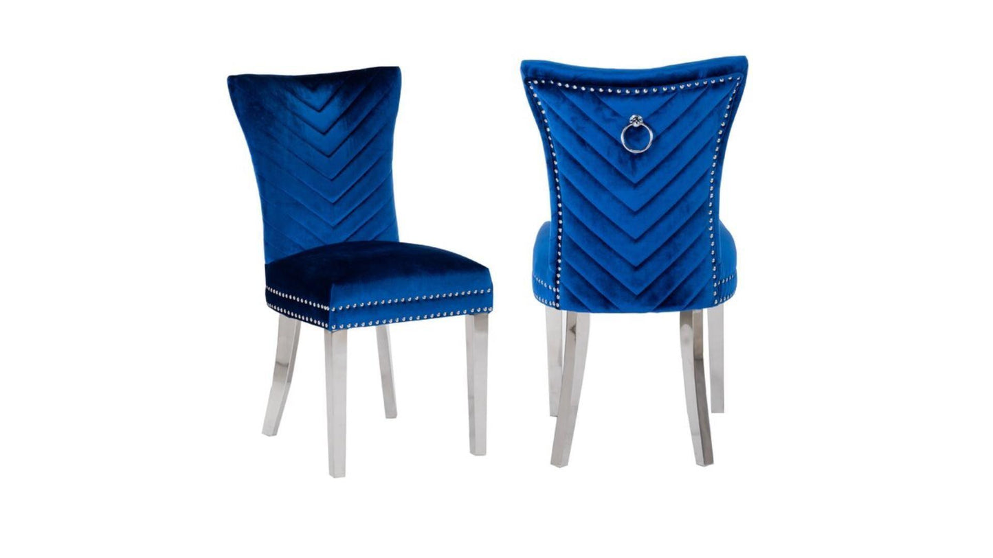 EVA FABRIC CHAIRS WITH SILVER LEGS - Furniture King