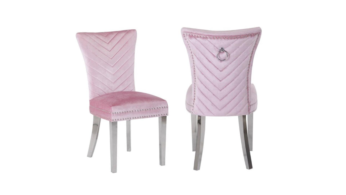 EVA FABRIC CHAIRS WITH SILVER LEGS - Furniture King