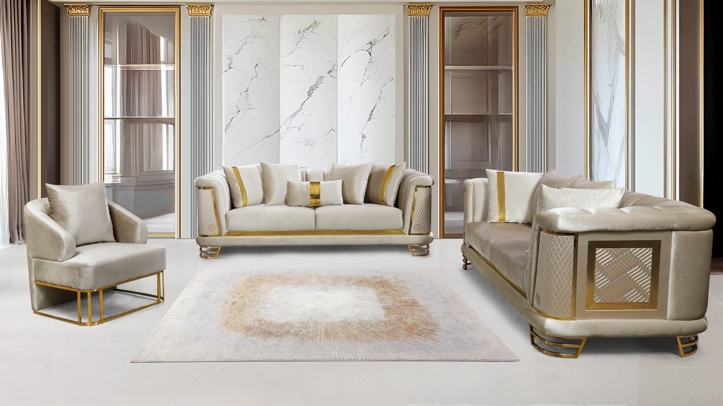 Luxe Velvet Sofa Set - 6072 - Furniture King