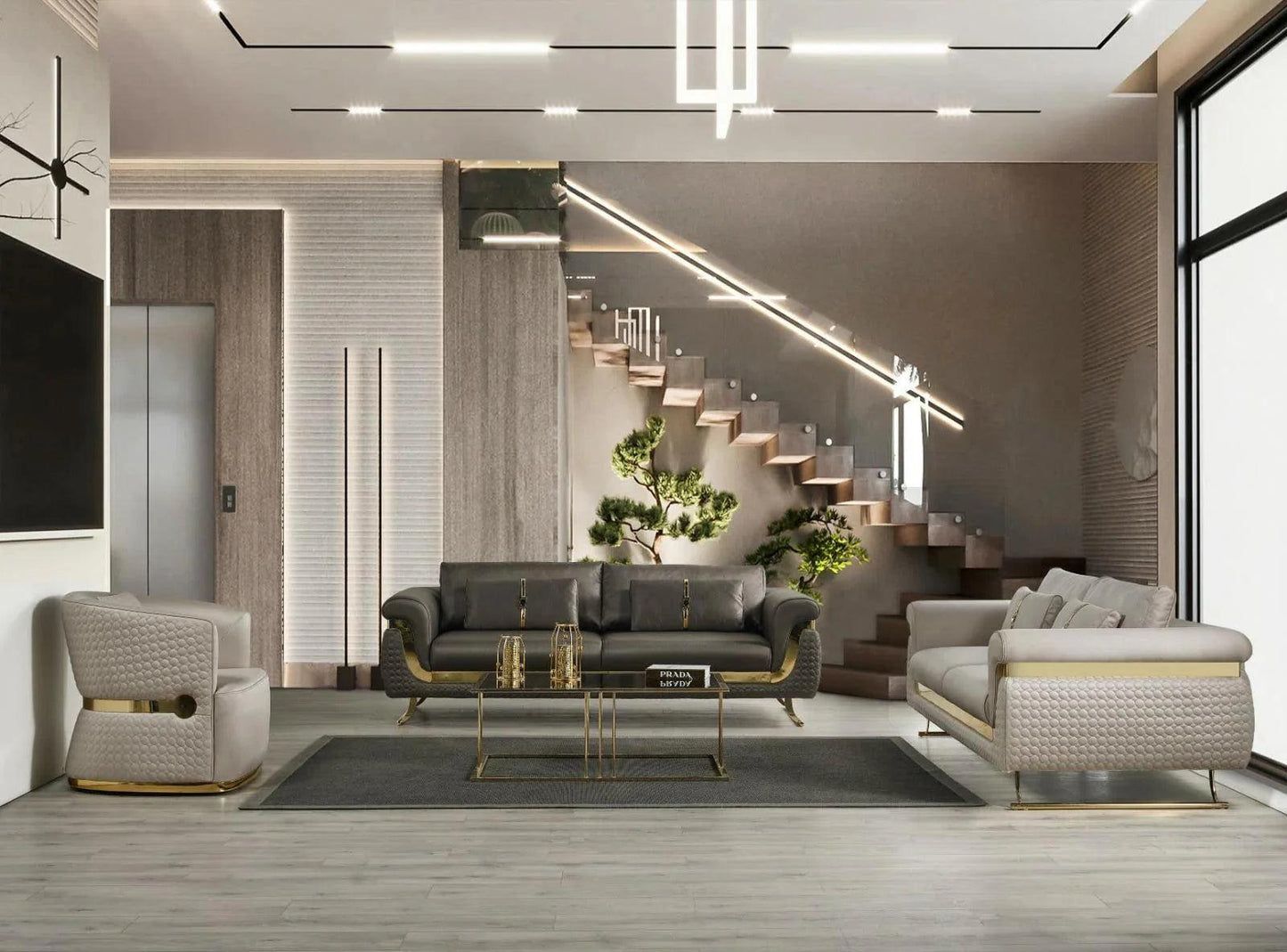 Delta - Luxury 3Pc Sofa Set - Furniture King