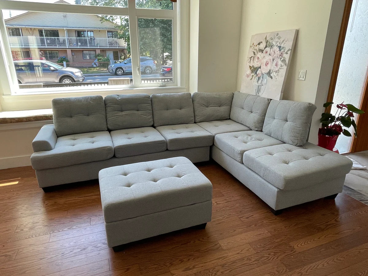 Light Grey Sectional Sofa - Furniture Empire