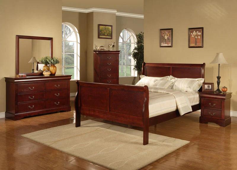 Sleigh Bed - Queen 6Pc Bedset - Furniture King