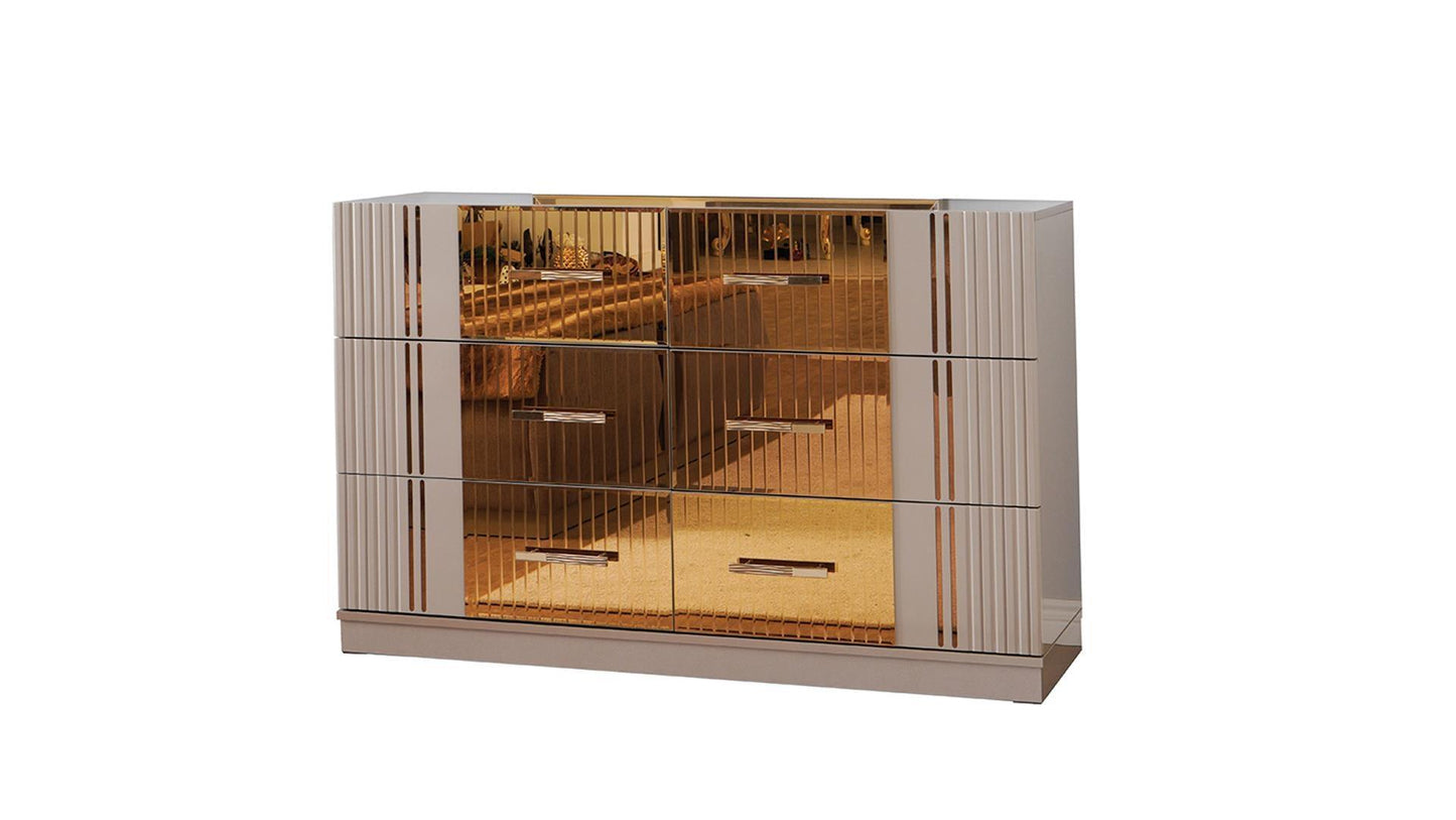 Lorenzo Grey & Gold - Bedroom Set - Furniture King