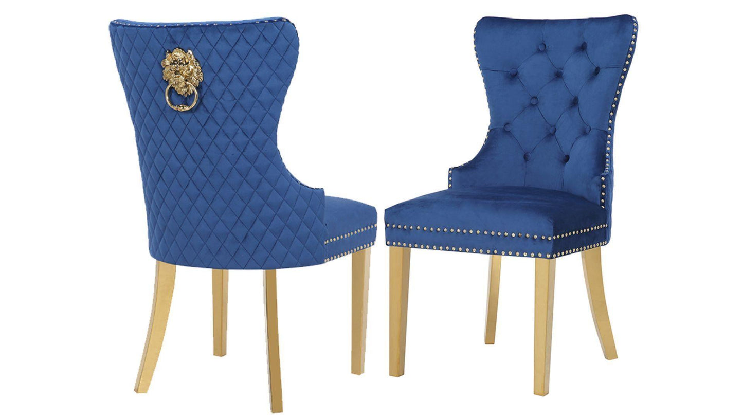 Simba Fabric Dining Chairs - Set of 2 (Gold) - Furniture King
