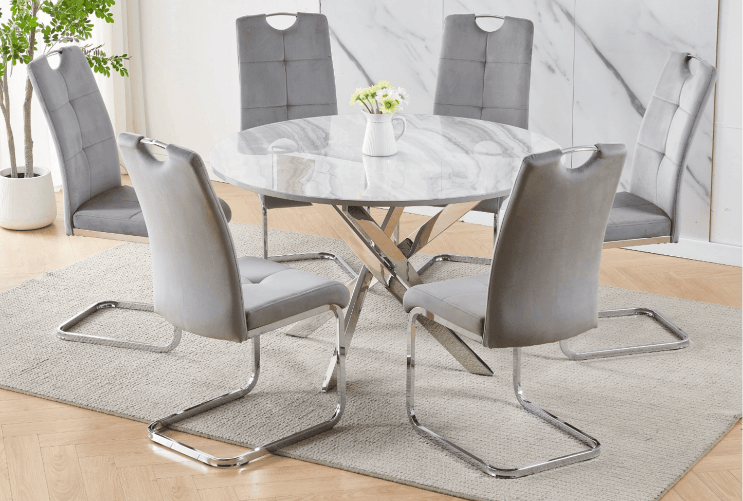 Harmony Haven 7-Piece Dining Table Set - Furniture King