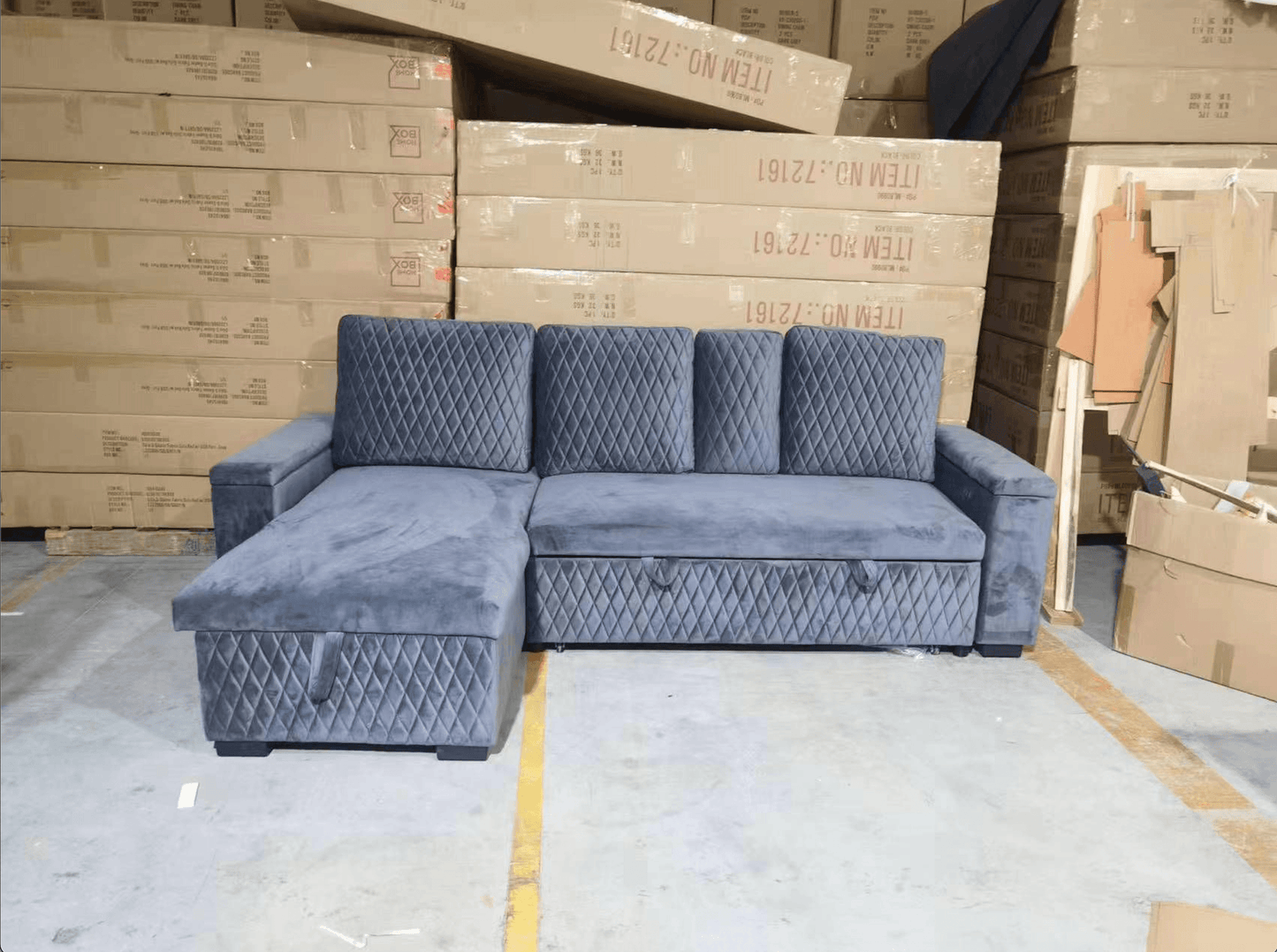 Diamond Sectional Sofa Bed - Furniture King