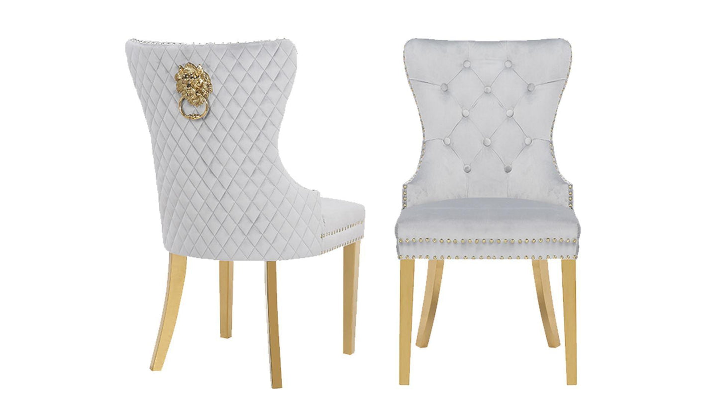 Simba Fabric Dining Chairs - Set of 2 (Gold) - Furniture King
