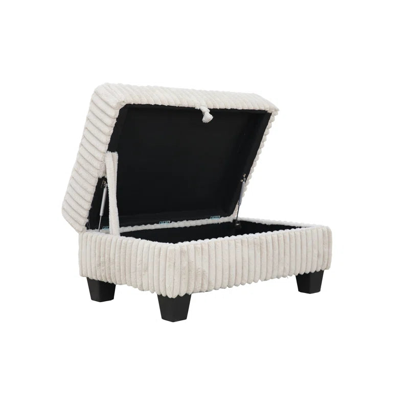 Corduroy Sectional Sofa with Storage Ottoman - 9289