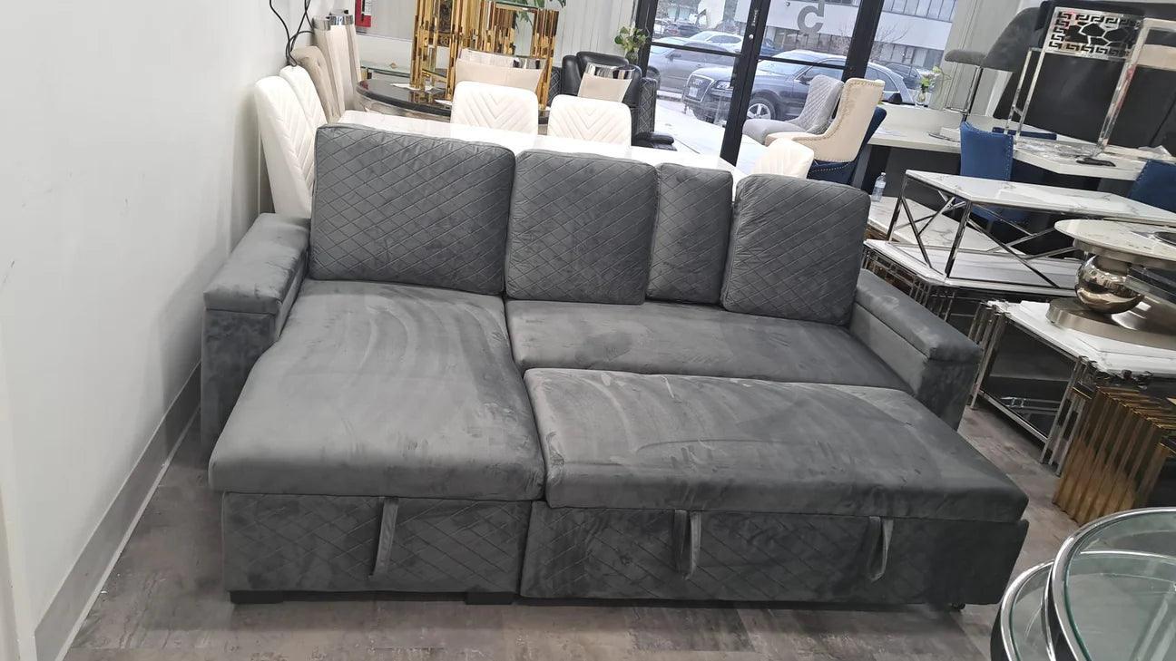 Diamond Sectional Sofa Bed - Furniture King