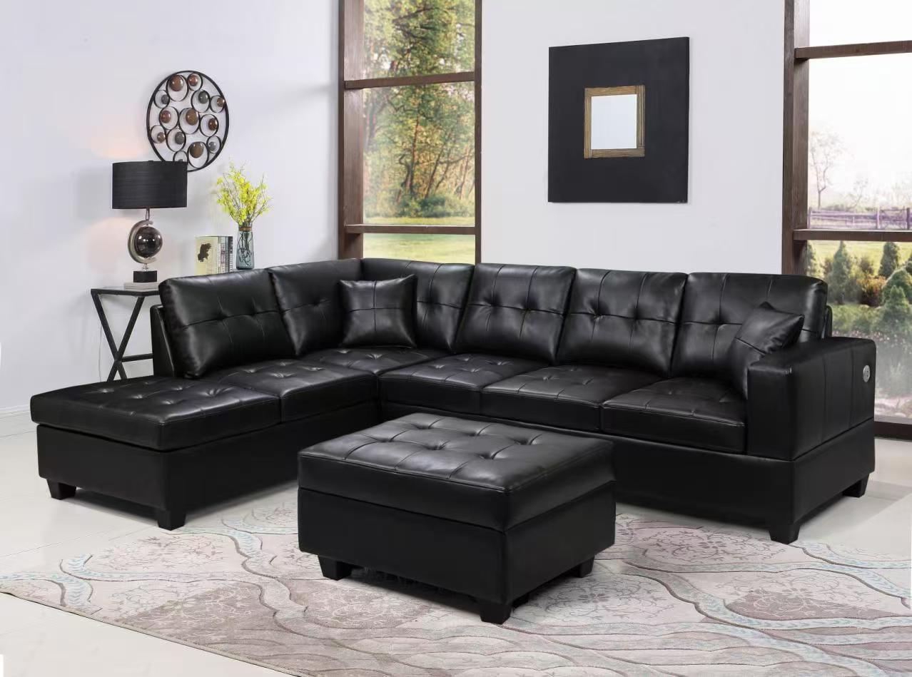 Sectional Sofa with Storage Ottoman - 5212 - Furniture King
