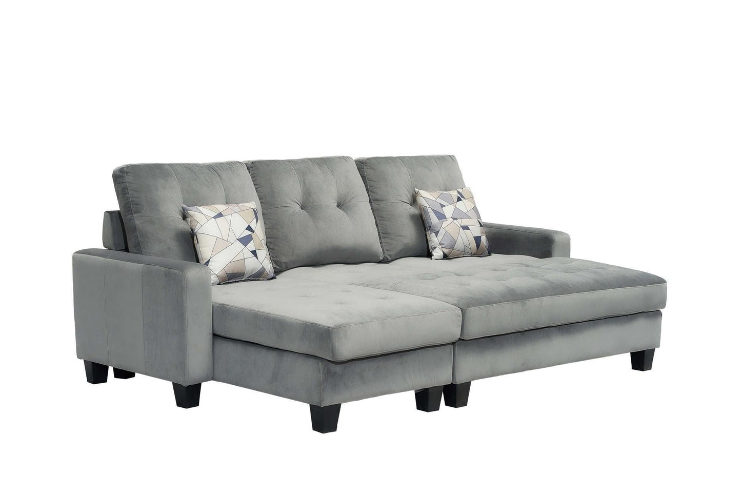 Lina Sectional Sofa with Ottoman - Velvet - Furniture King