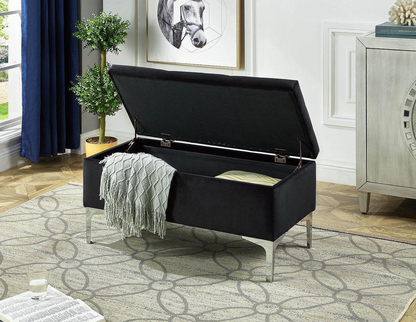 Stylish Velvet Storage Bench - IF-6255-6256-6257 - Furniture King