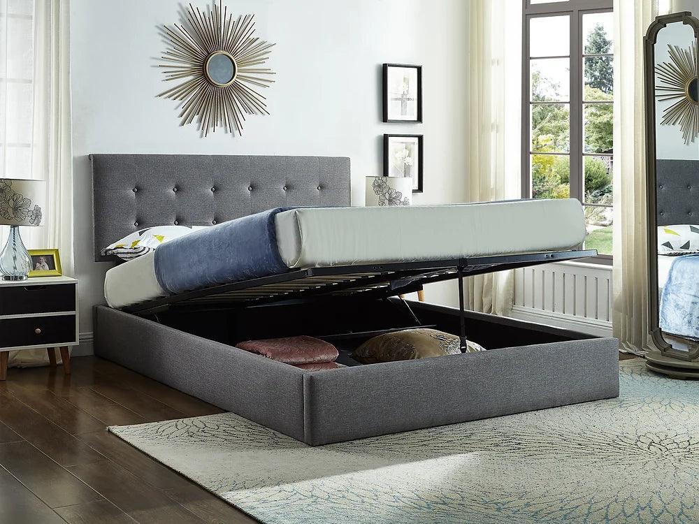 Grey Fabric Bed Frame - IF 5445 - Furniture King