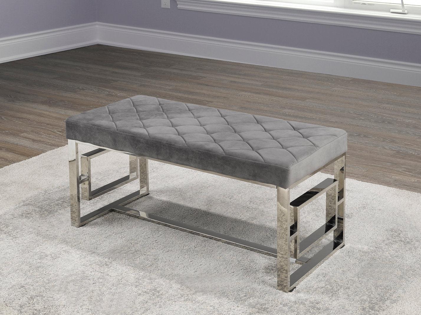 Chrome Ottoman/Bench - 6610 - Furniture King