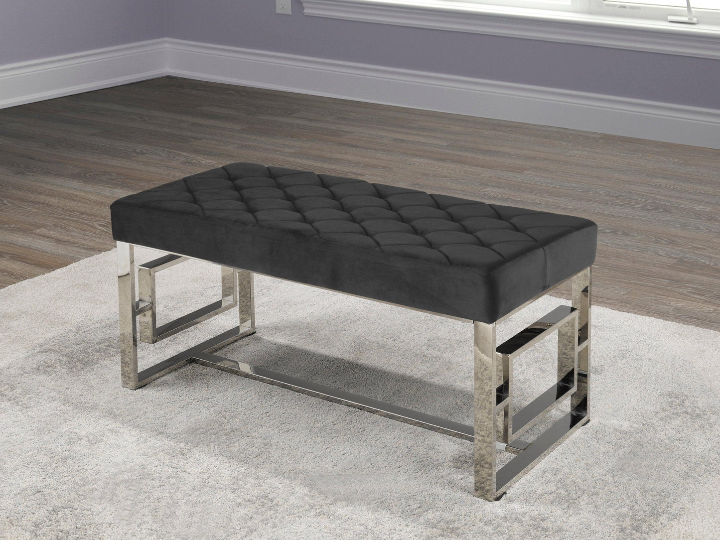 Chrome Ottoman/Bench - 6610 - Furniture King