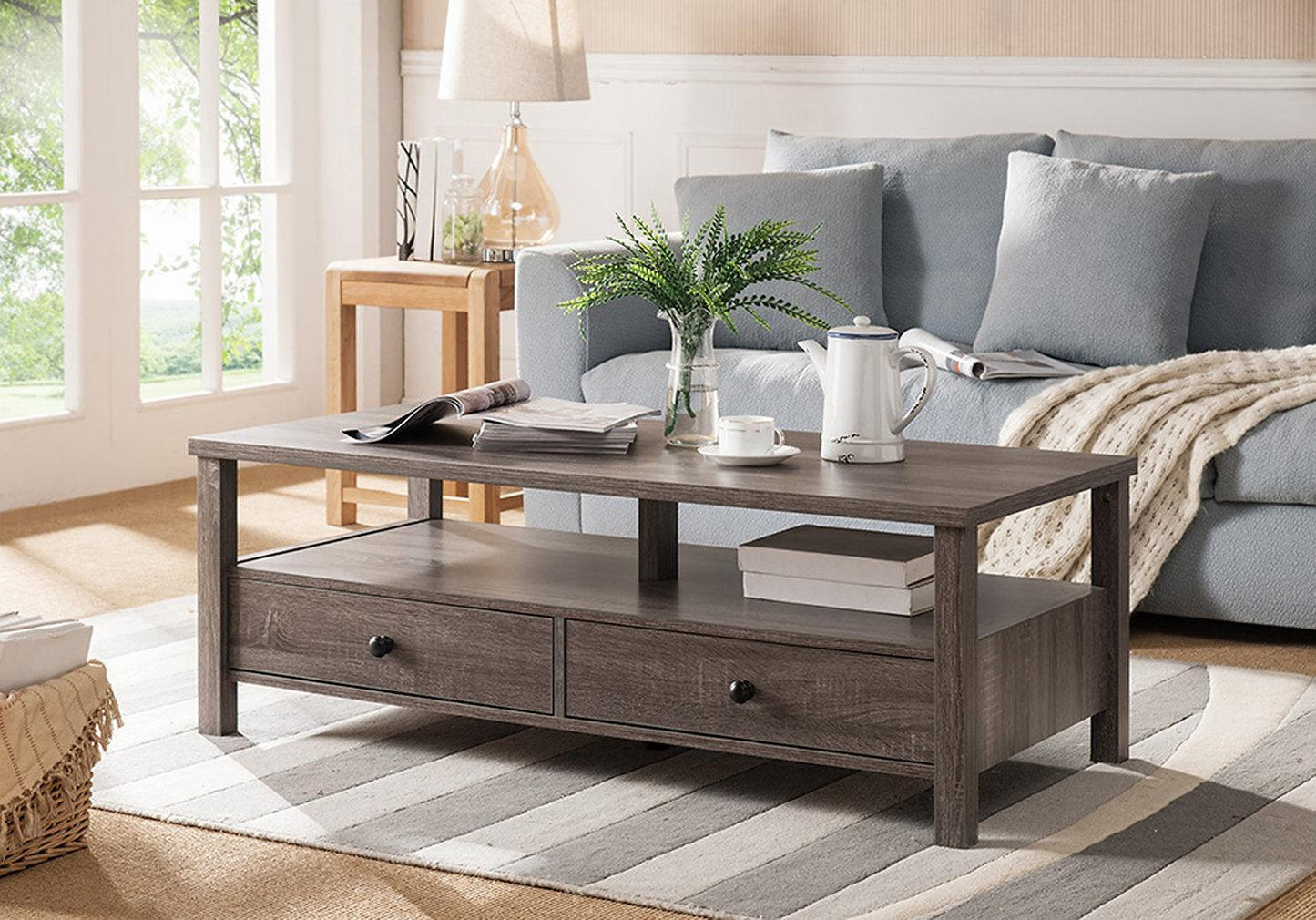 Solid Wood Rustic Coffee Table - FE 3221 - Furniture King