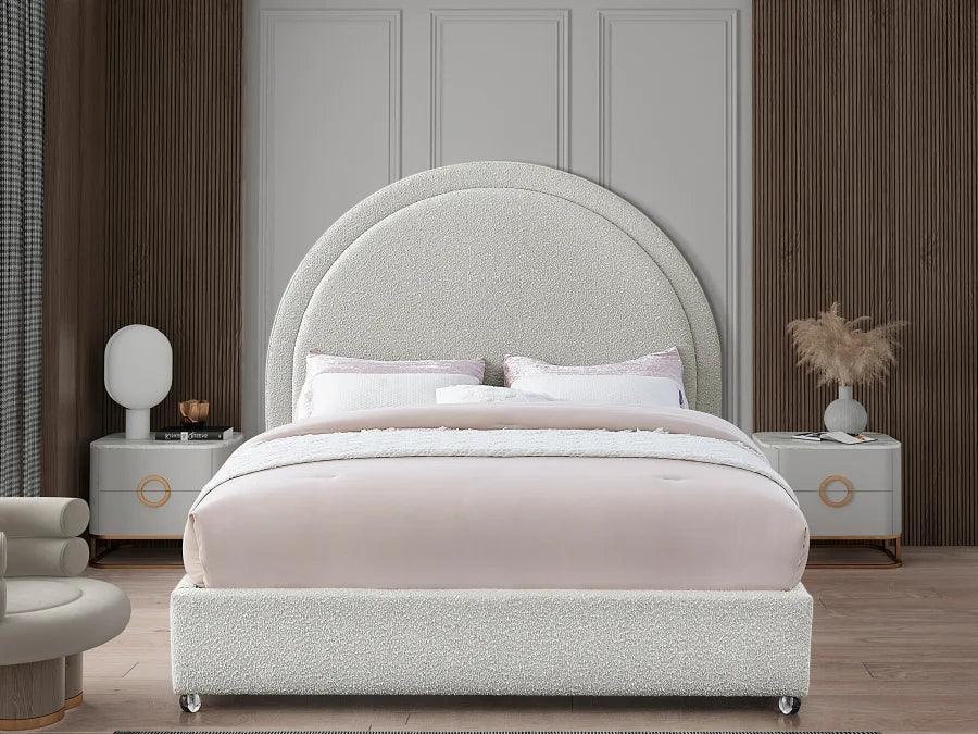 Cream Boucle Bed Frame - IF 5205 - Furniture King