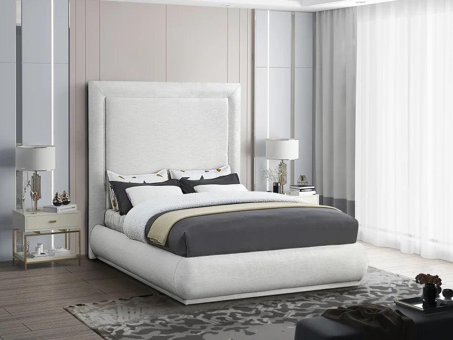 Creme Linen Bed Frame - IF 5200 - Furniture King