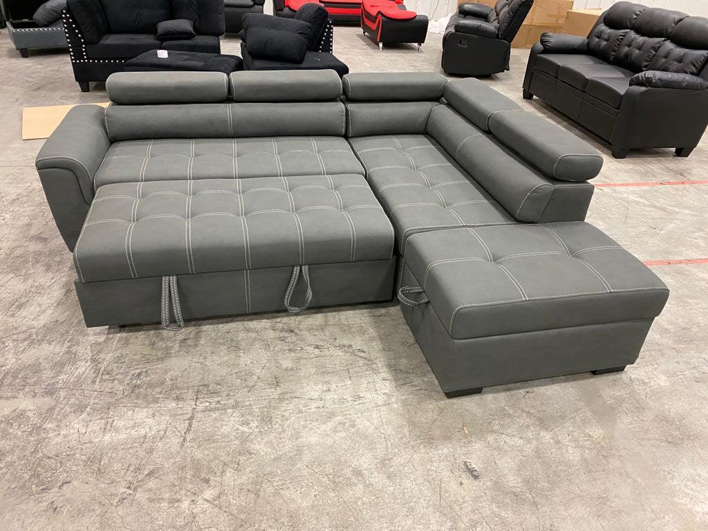 Carolina Sectional Sofa With Pullout Bed - Furniture King