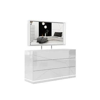 Bedroom Furniture - White Taylor Lacquer Bedroom Set - Furniture King