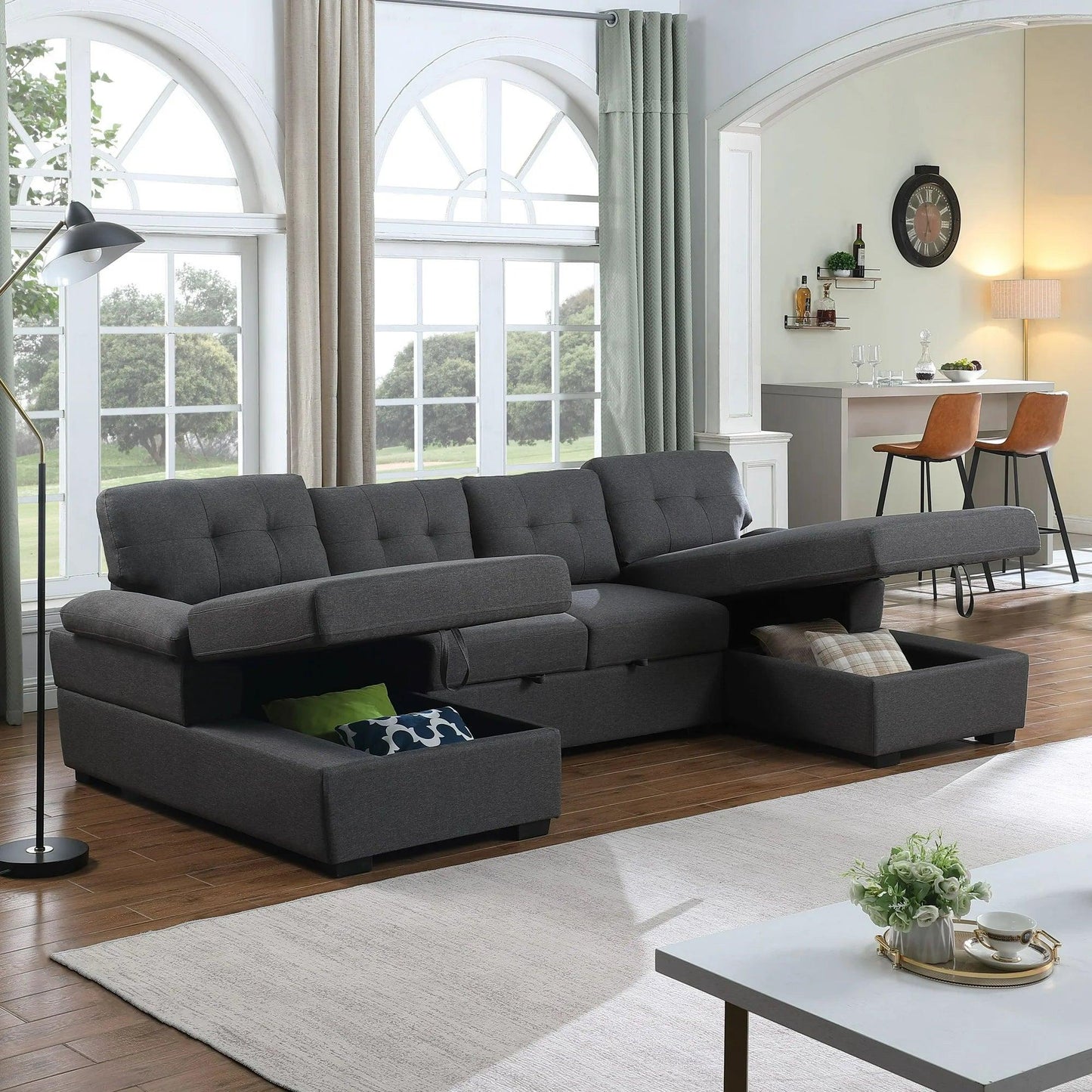 Sectional Sofa Bed - 7222 - Furniture King