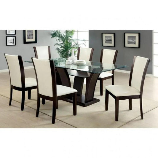 Kate Glass Top Dining Set - Furniture King