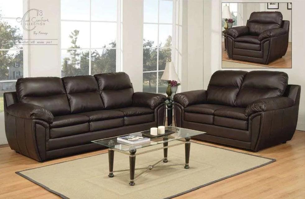 Canadian Made 3Pc Leather Sofa Set - 5000 - Furniture King