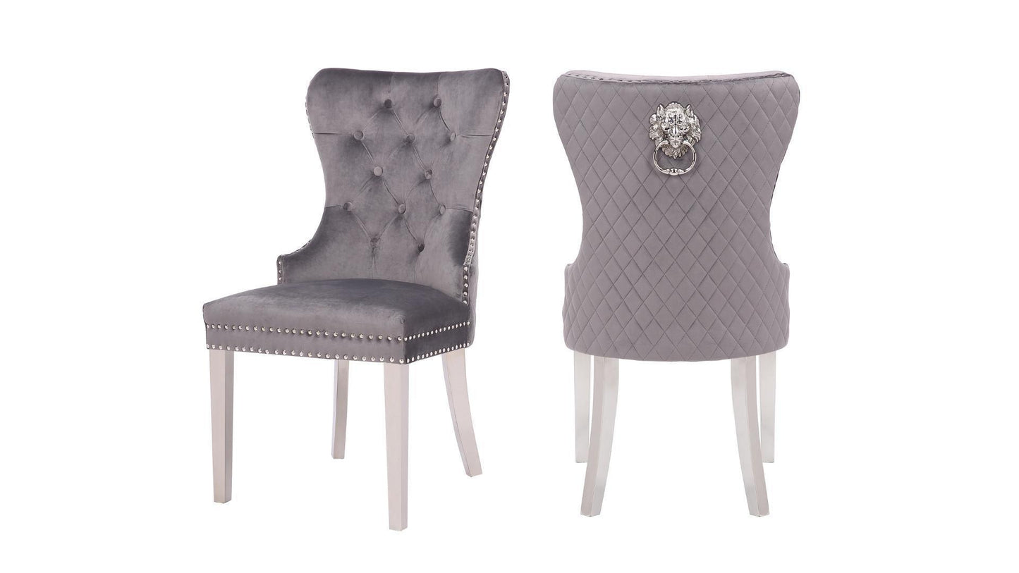 Simba Silver Dining Chairs - Set of 2 - Furniture King