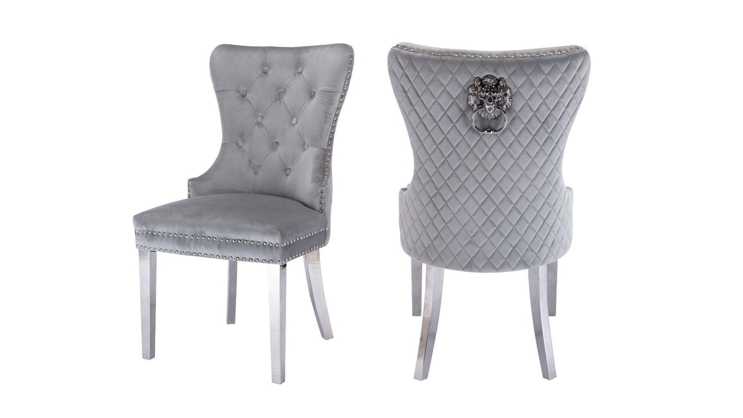 Simba Silver Dining Chairs - Set of 2 - Furniture King