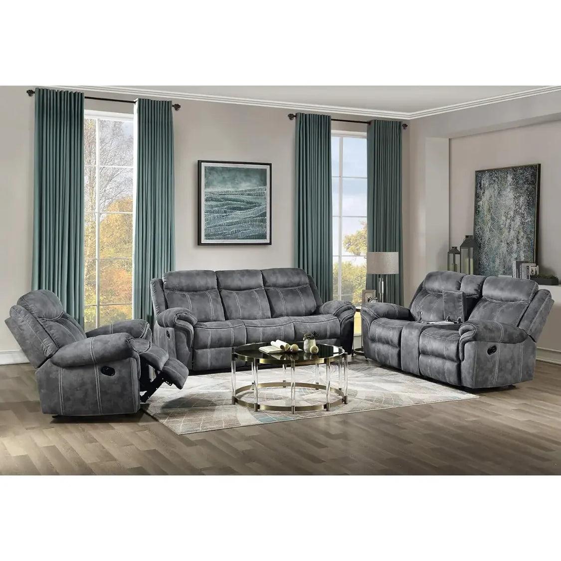 3Pc Manual Fabric Recliner - 0028 - Furniture King