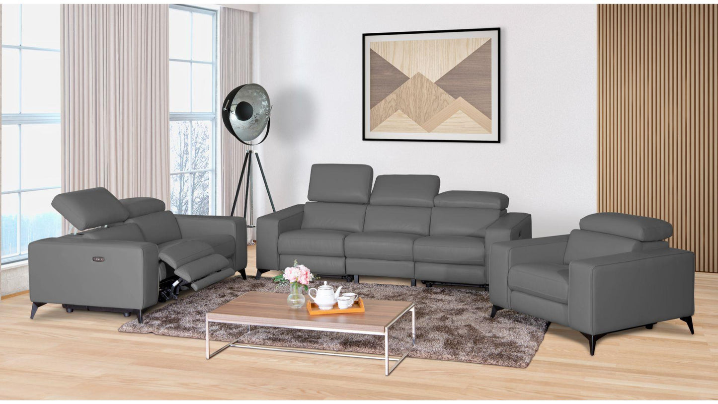 Amiyah 3pc Power Recliner Genuine Leather - Furniture King