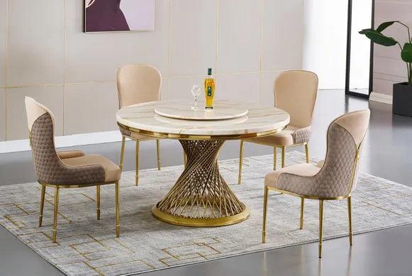 Remi Marble Dining Table Only - Furniture King