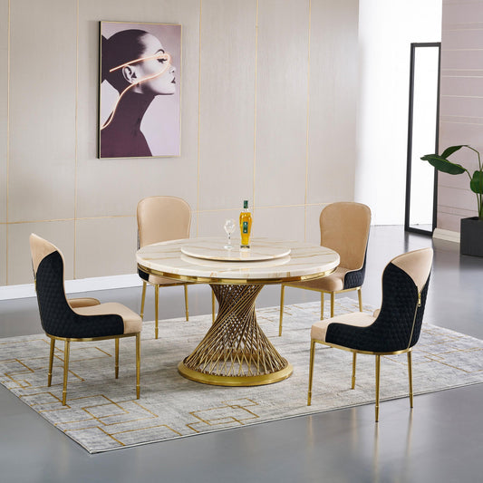 Remi Marble Dining Table Only - Furniture King
