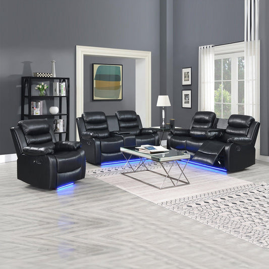 Living Room- Paco 3Pc Manual Recliner Set - Furniture King