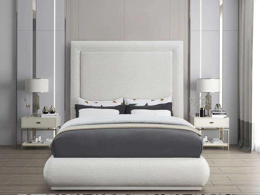 Creme Linen Bed Frame - IF 5200 - Furniture King